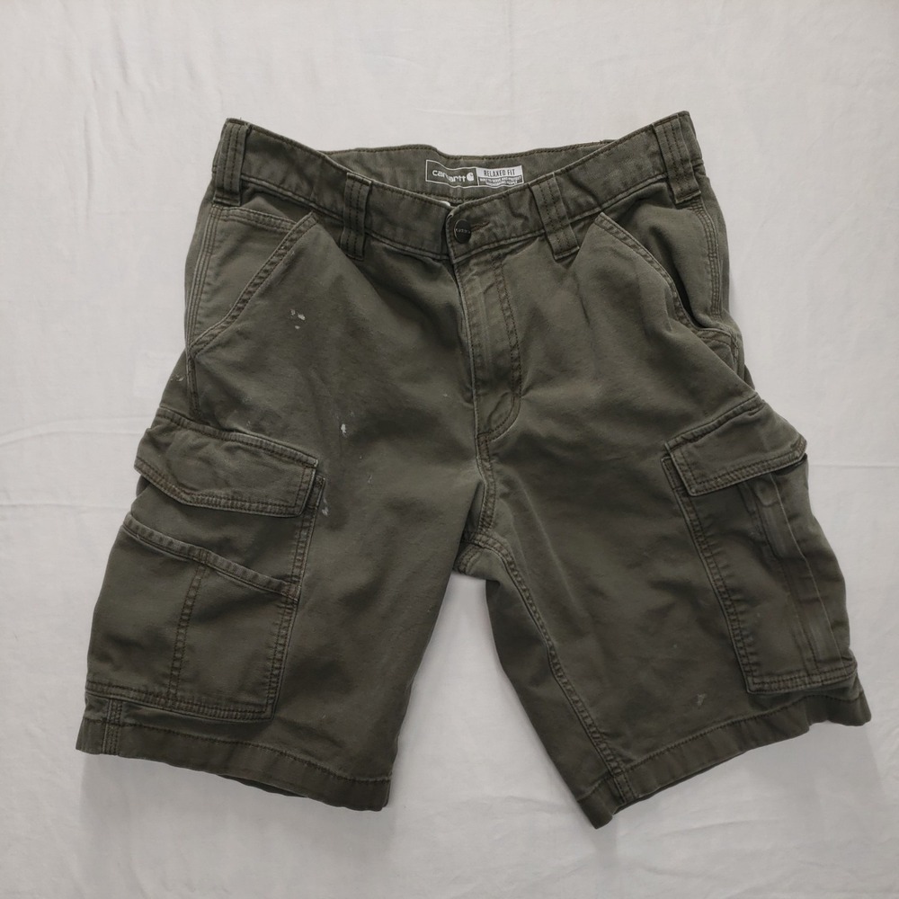 Carhartt Shorts Mens 32 Beige Rugged Flex Relaxed Fit Canvas Work Short BN2514-M